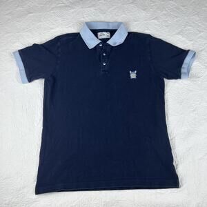 Pokemon Polo Shirt Small Blue Collar Buttons Original Stitch 100% Cotton